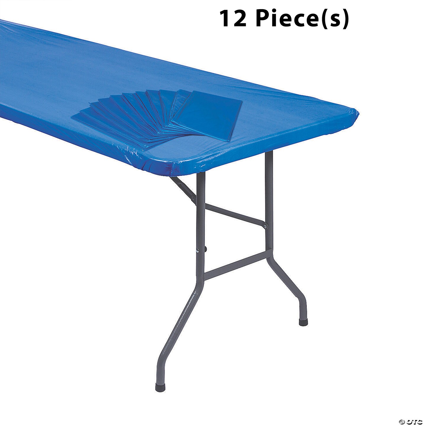 Bulk 12 Pc. 6 FT Fitted Rectangle Plastic Tablecloths