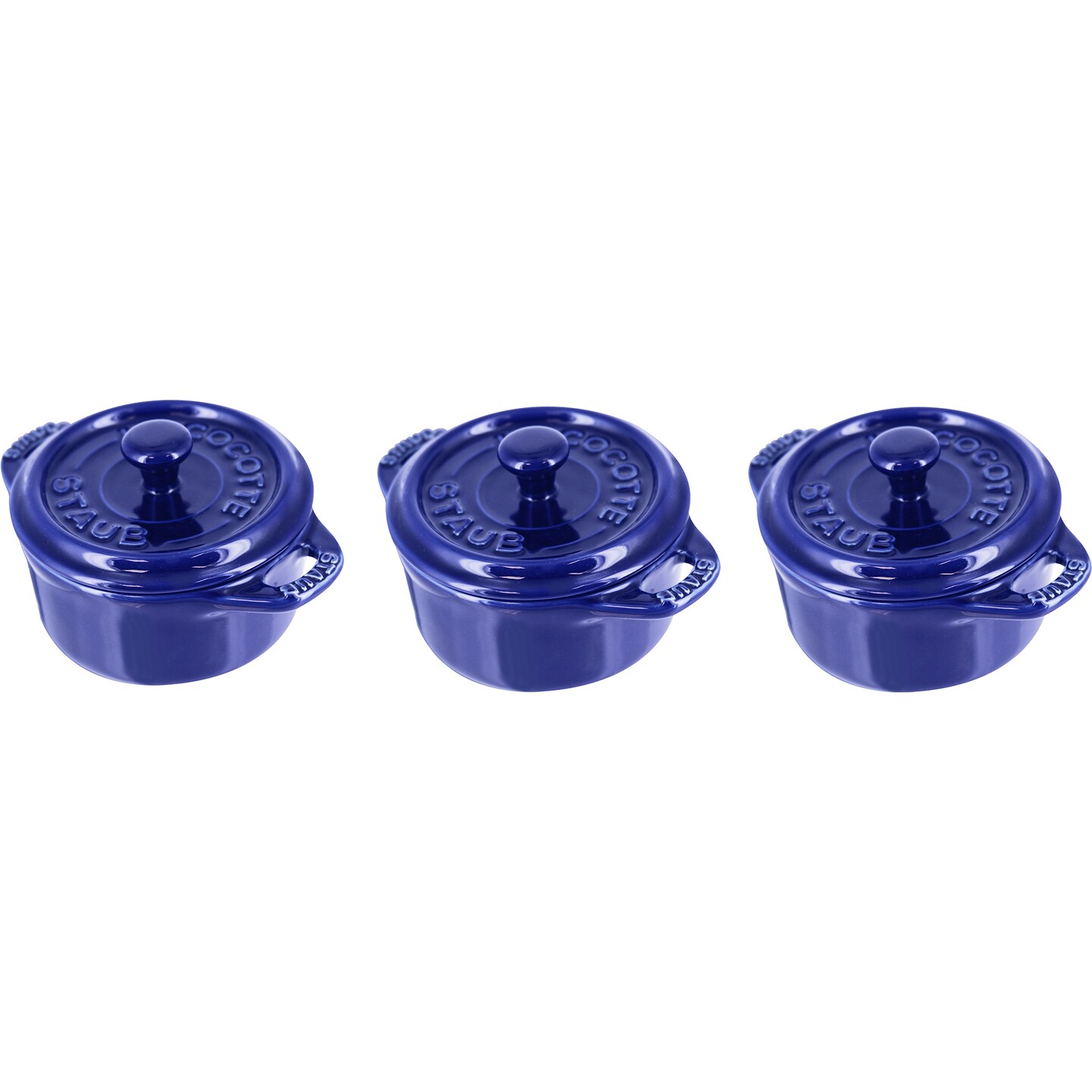 STAUB Ceramic 3-pc Mini Round Cocotte Set