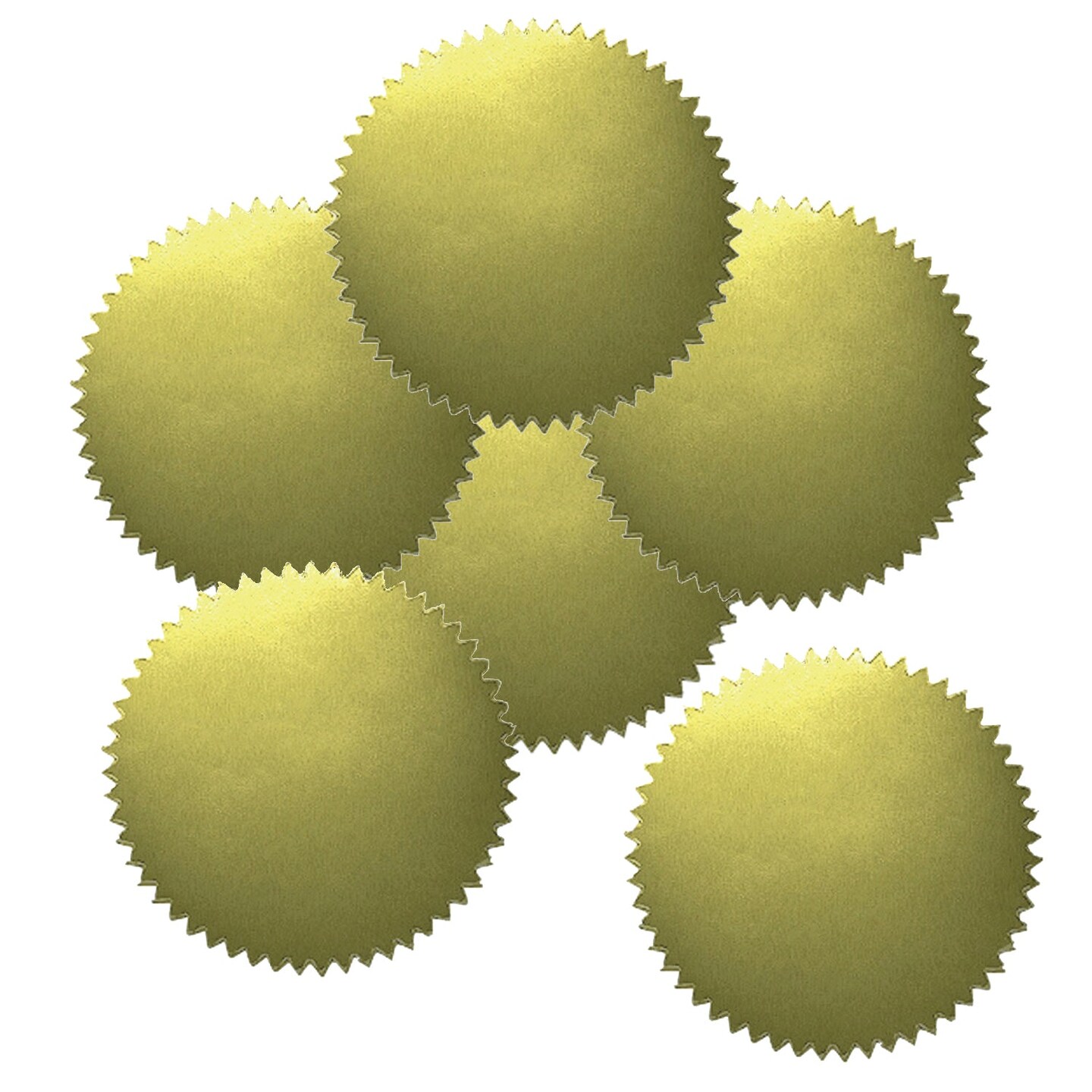 Blank 2&#x22; Gold Certificate Seals, 50 Per Pack, 6 Packs