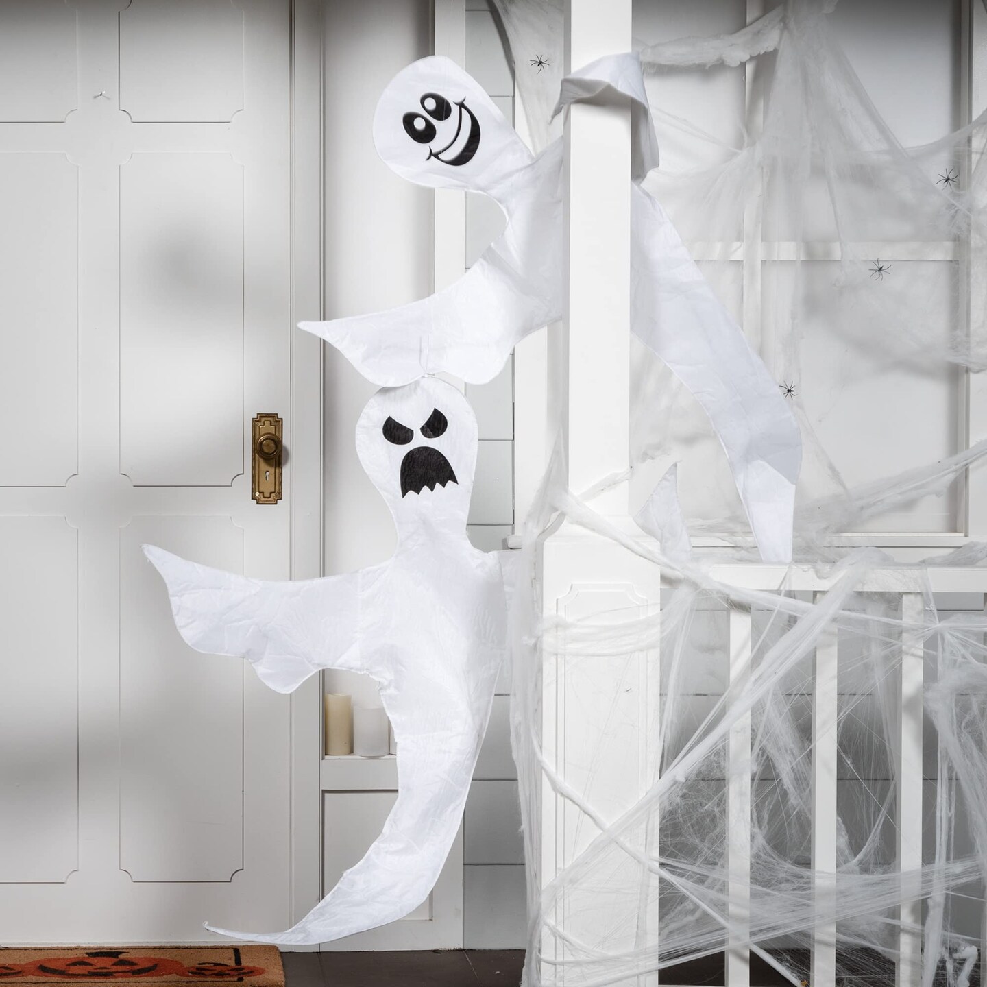 2 Pieces 53&#x22; Halloween Bendable Tree Wrap Ghost for Halloween Decoration Outdoor, Lawn Decor, Tree, Pilar Decorations, Ghost Party Supplies