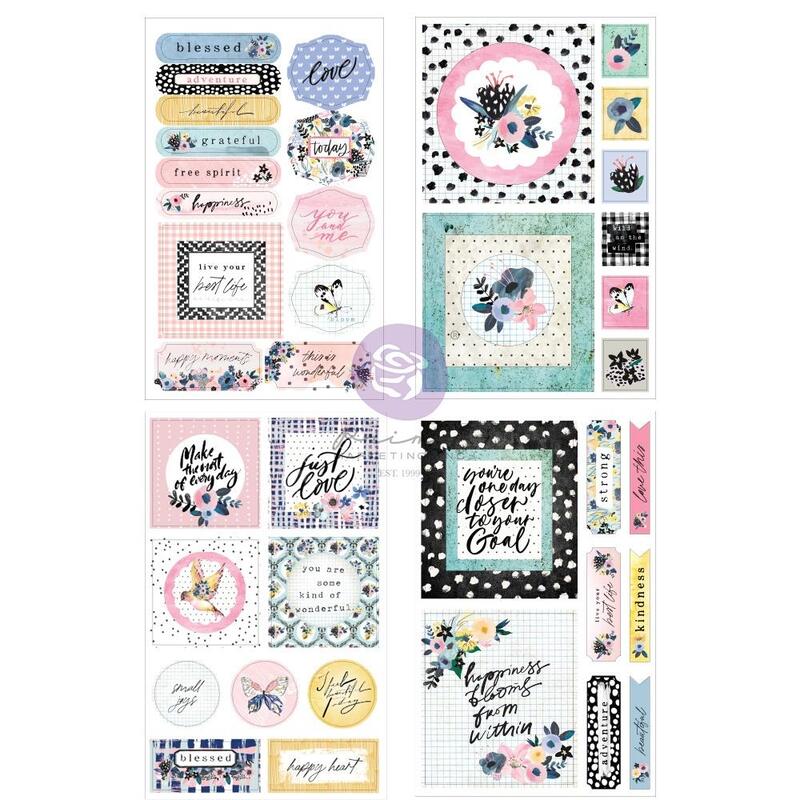 Spring Abstract Cut-Out &#x26; Sticker Sheets - Prima