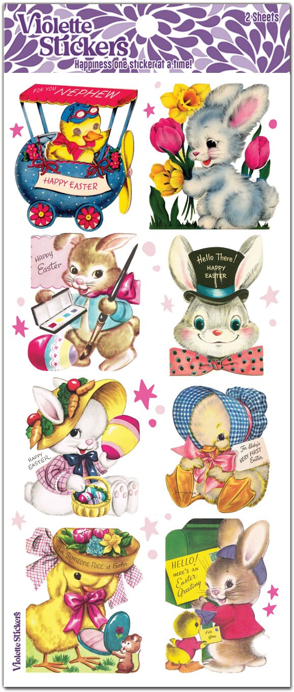 Vintage Easter Greetings Stickers - 3 Packages