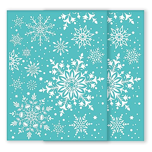 INFUNLY 2 PCS Snowflake Self-Adhesive Silk Screen Printing Stencils 8 ...