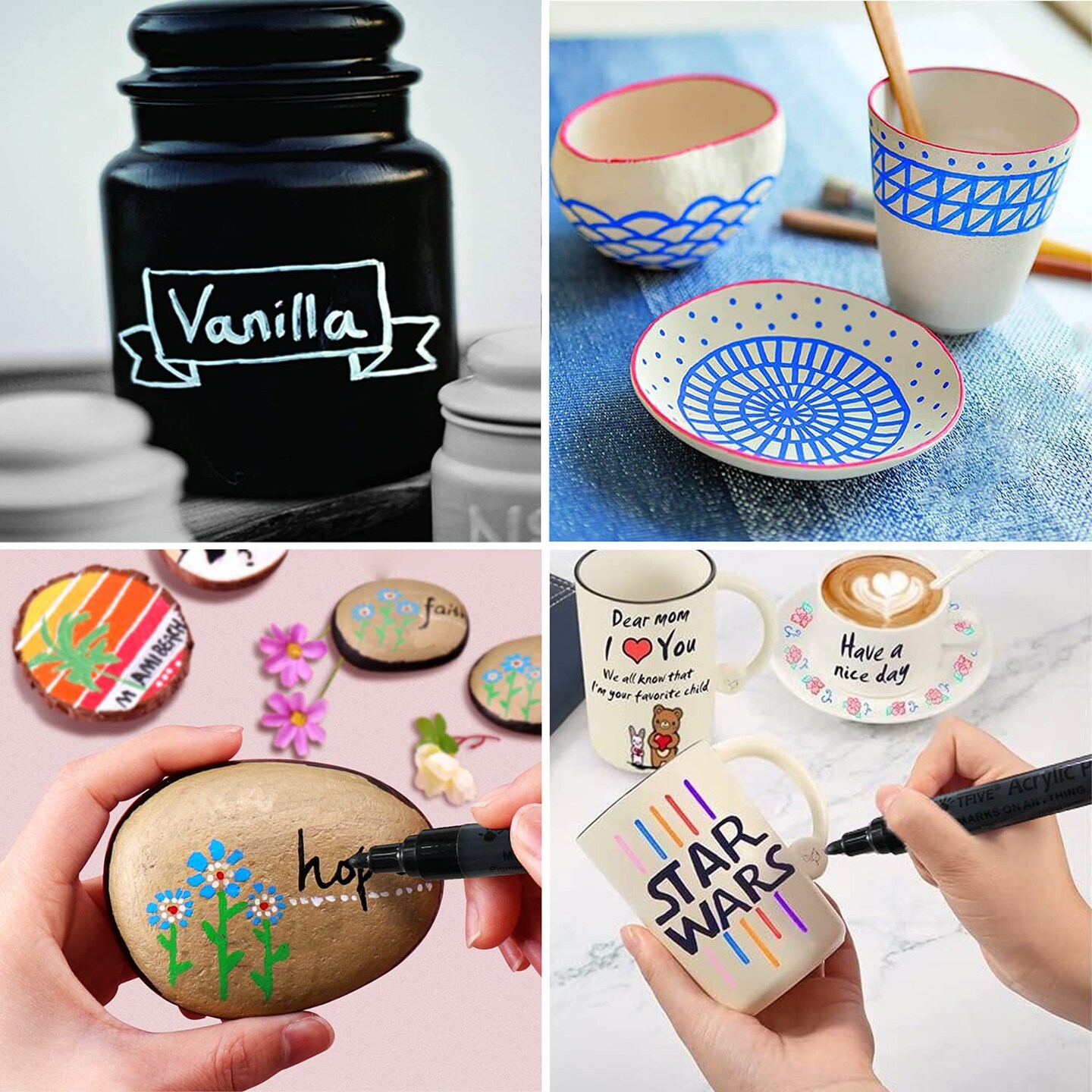 Ceramic Mug Oil Based Pens For Mugs Acrylic Markers TFIVE Paint