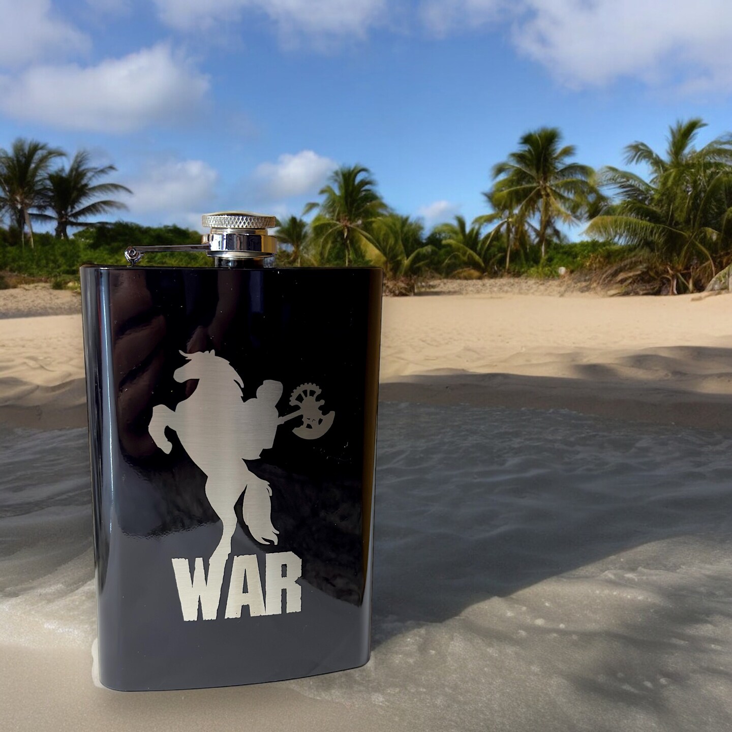 8oz 4 Horsemen Stainless Steel Flask - HipFlaskPlus