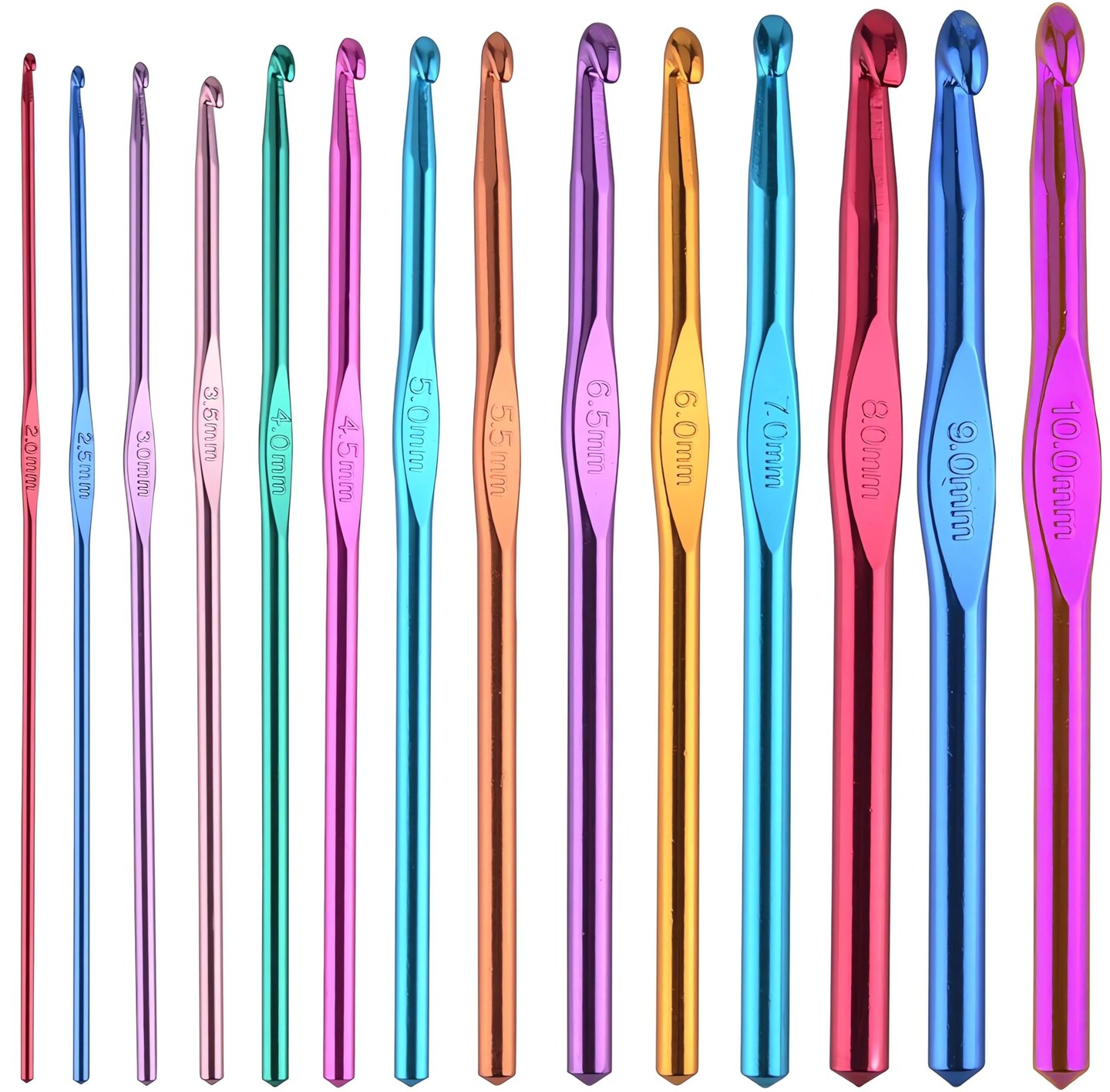 Crochet Hook Knitting Needle Set - 14Pcs Crochet Needles for Crocheting ...