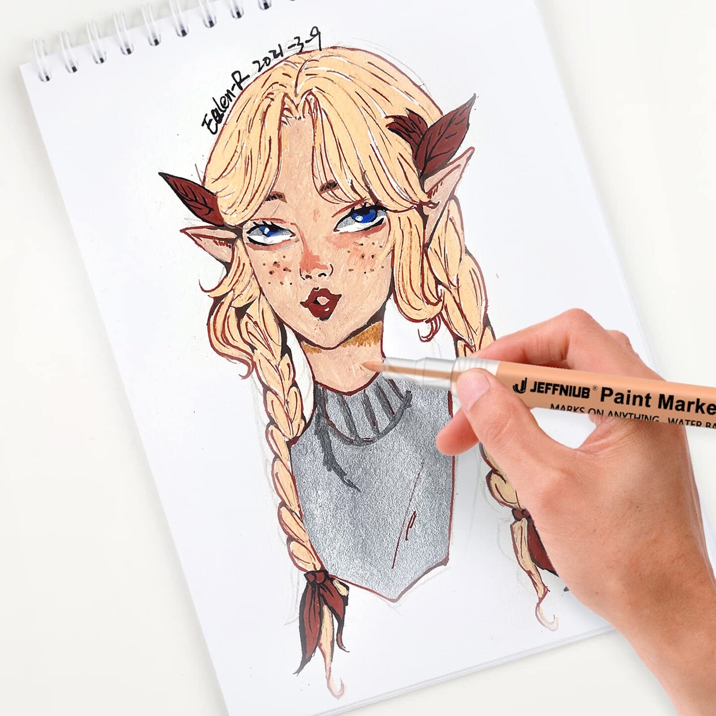 12 Pieces Skin Tone Acrylic Paint Pens, Paint Markers for Wood,Glass,Fabric,Rocks Painting Paint Pens (0.7skin tone)