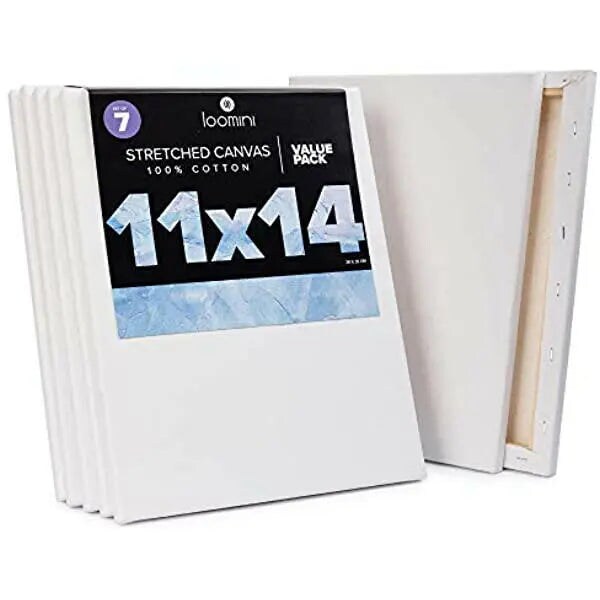 Canvas Boards for Painting | 11x14 / 7 Pack - 5/8 Inch Profile 100% Cotton Pre Primed Stretched Canvas, Art Supplies for Acrylic Paint, Oil Painting (11x14 / 7 Pack)