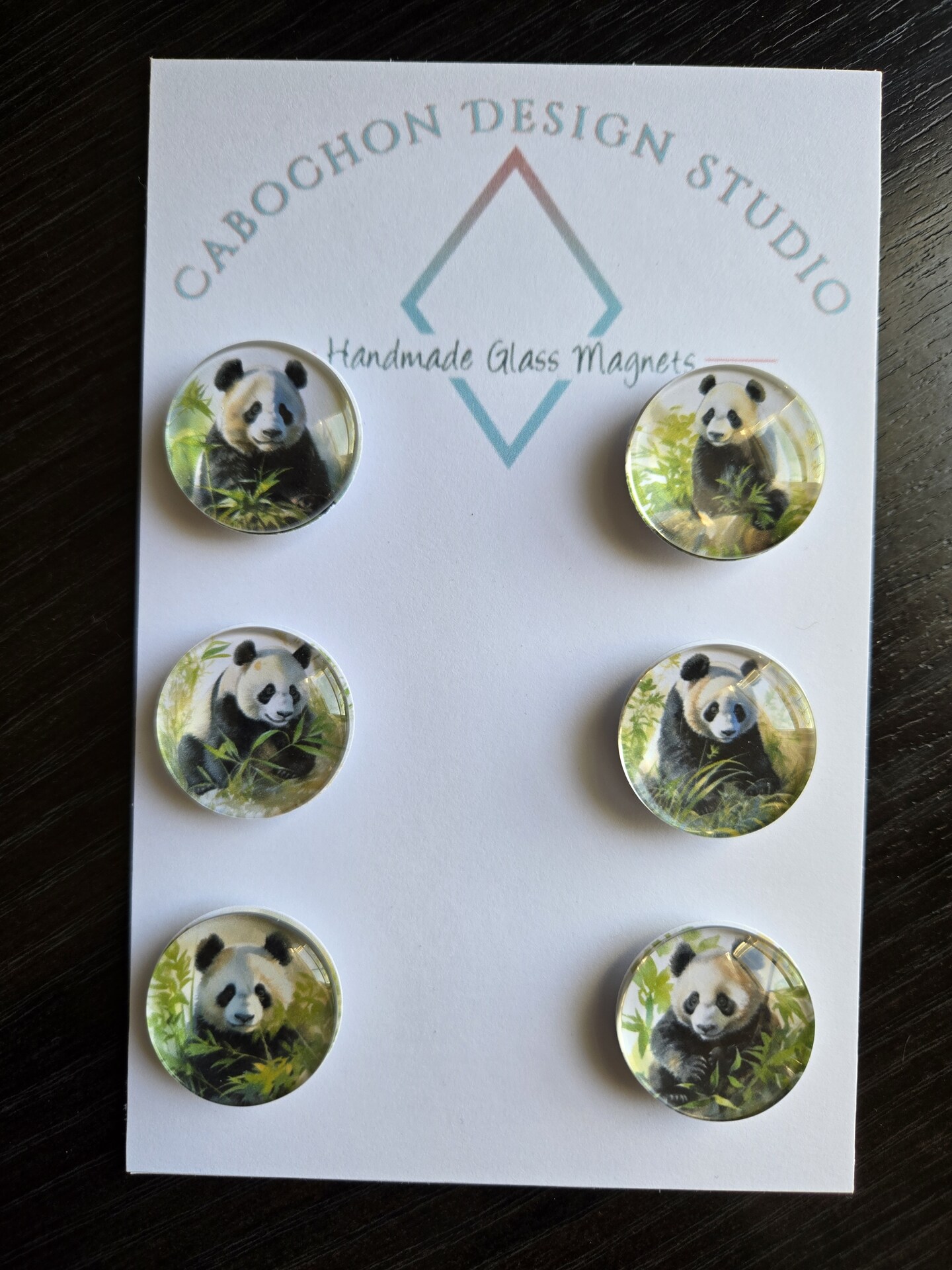 Panda Magnets, Glass, Cabochon, Fridge Magnets, Home Decor, Gift Idea ...