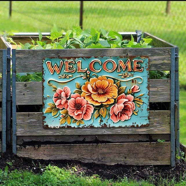 Welcome Sign For Indoor or Outdoor Use - Metal Art Sign For Front