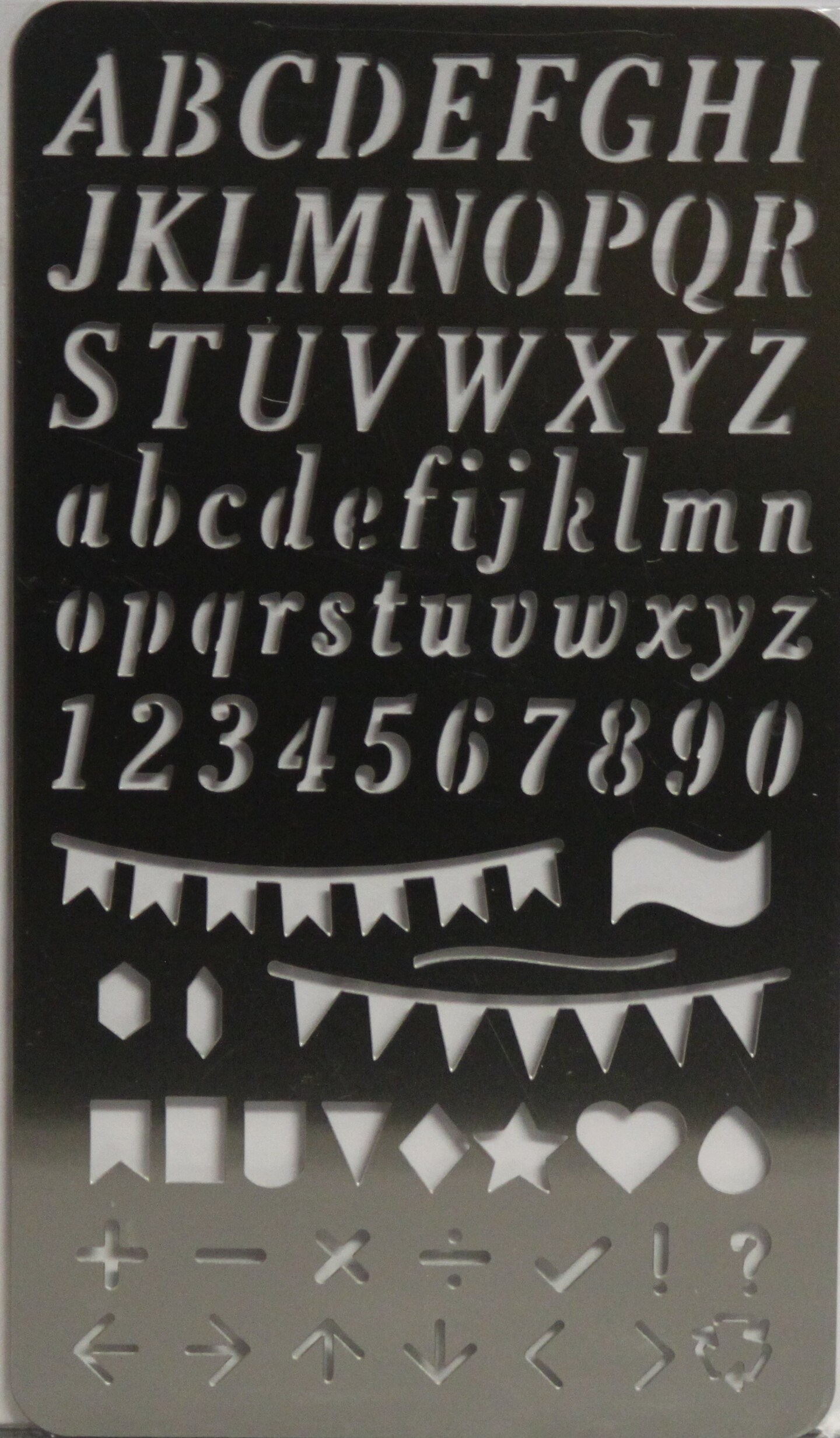 Designer Alphabet &#x26; Numbers Heavy Metal Stencil