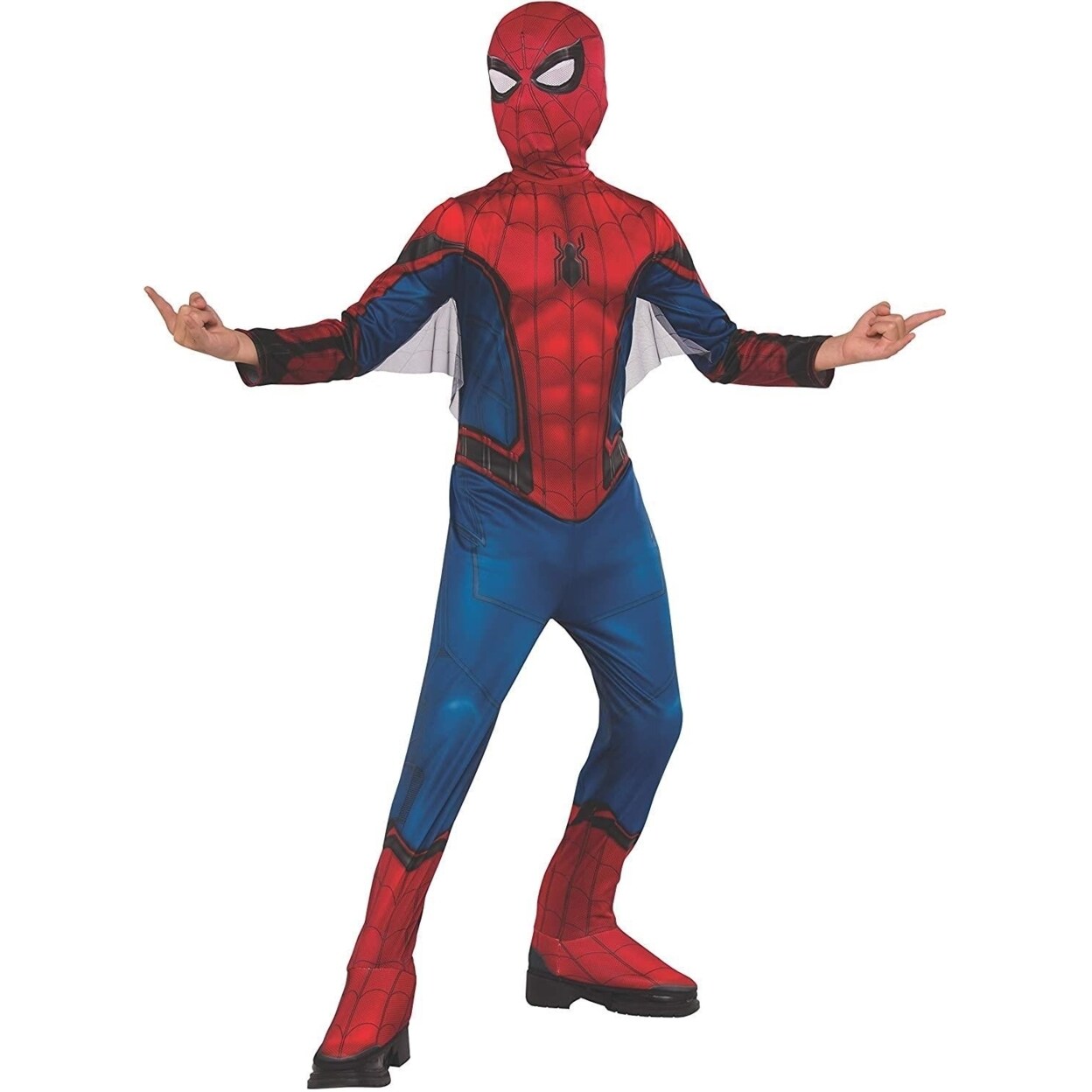Rubies Spider-Man Costume Boys Size L 12-14 Red Blue Far From Home Jumpsuit