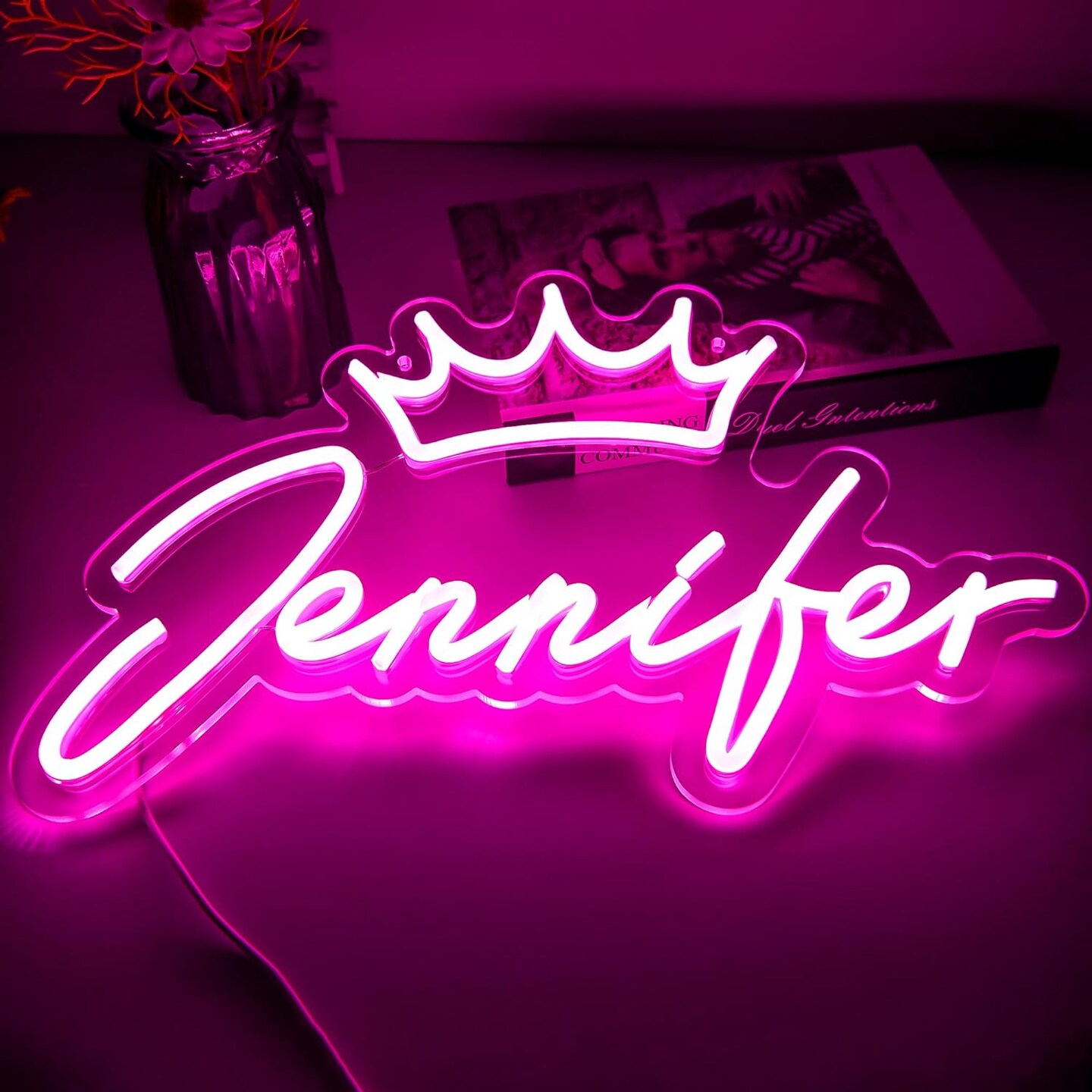 Large Neon LED &#x22;Jennifer&#x22; Name Sign