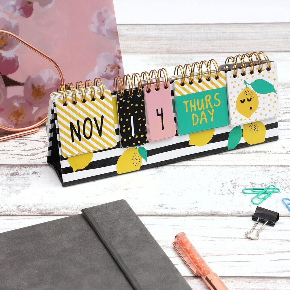 Perpetual Lemon Flip Calendar