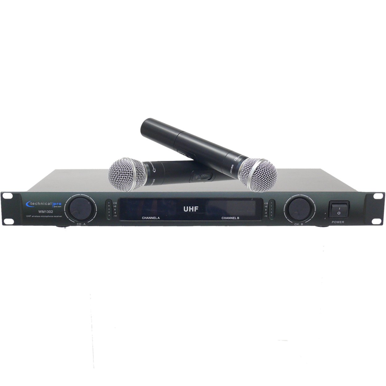 Technical Pro Uhf Dual Handheld Wireless Microphone System Xlr Output Lcd Display
