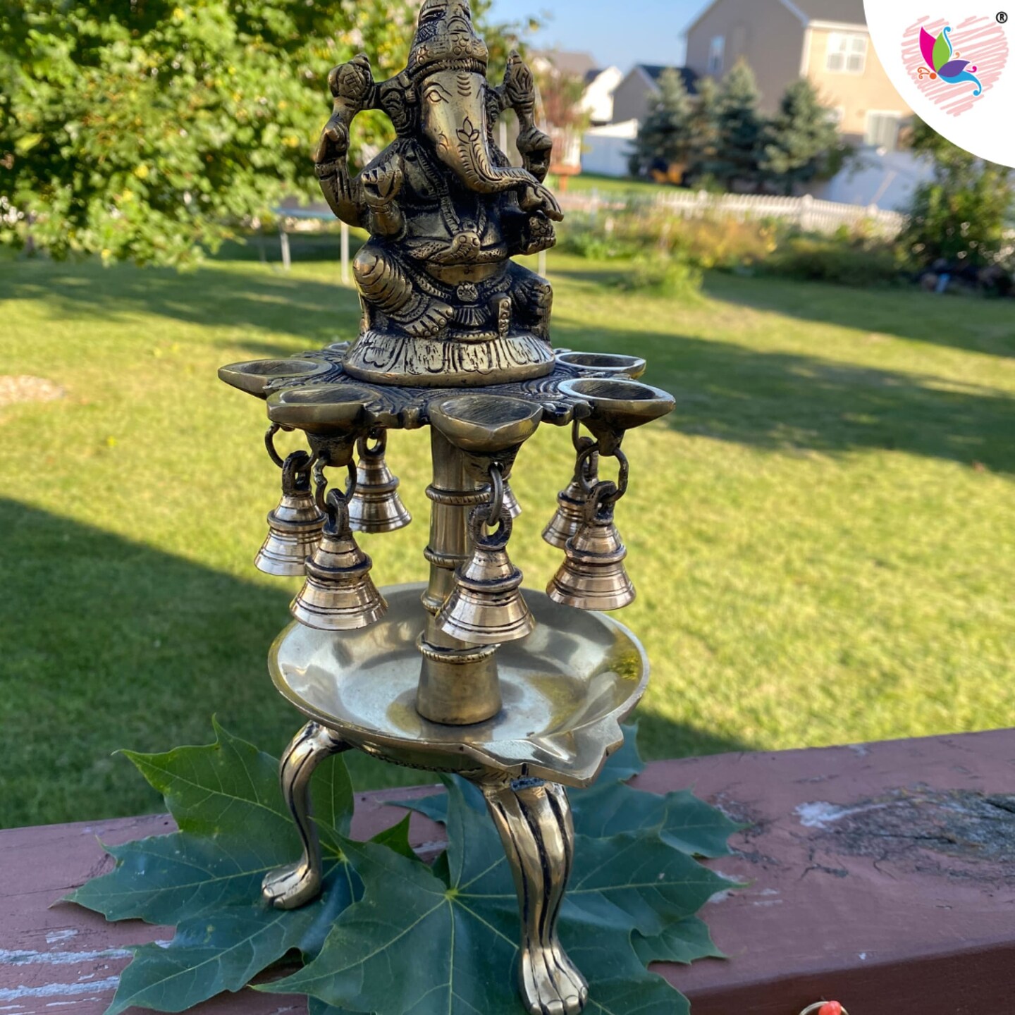 Ganesh Brass Oil Tall Diya, Diya for Home Decor, Samai Diya, Diwali Decor, Brass Oil Diya Lamp, Altar Temple Decor, Brass Oil Lamp, Kathu Vilakku, Pooja Diya