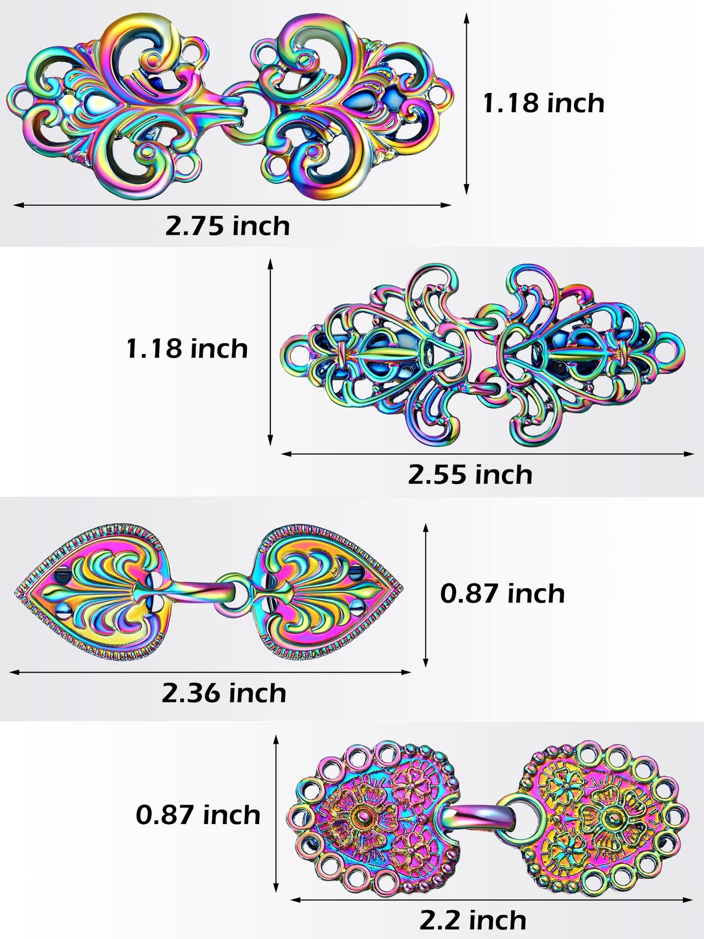4 PCS Vintage Sweater Swirl Clip Cape Cloak Clips Retro Cardigan Clip Shawl Collar Clasp Dress Shirt Brooch Clip for Girl Women (Colorful Color, Classic)