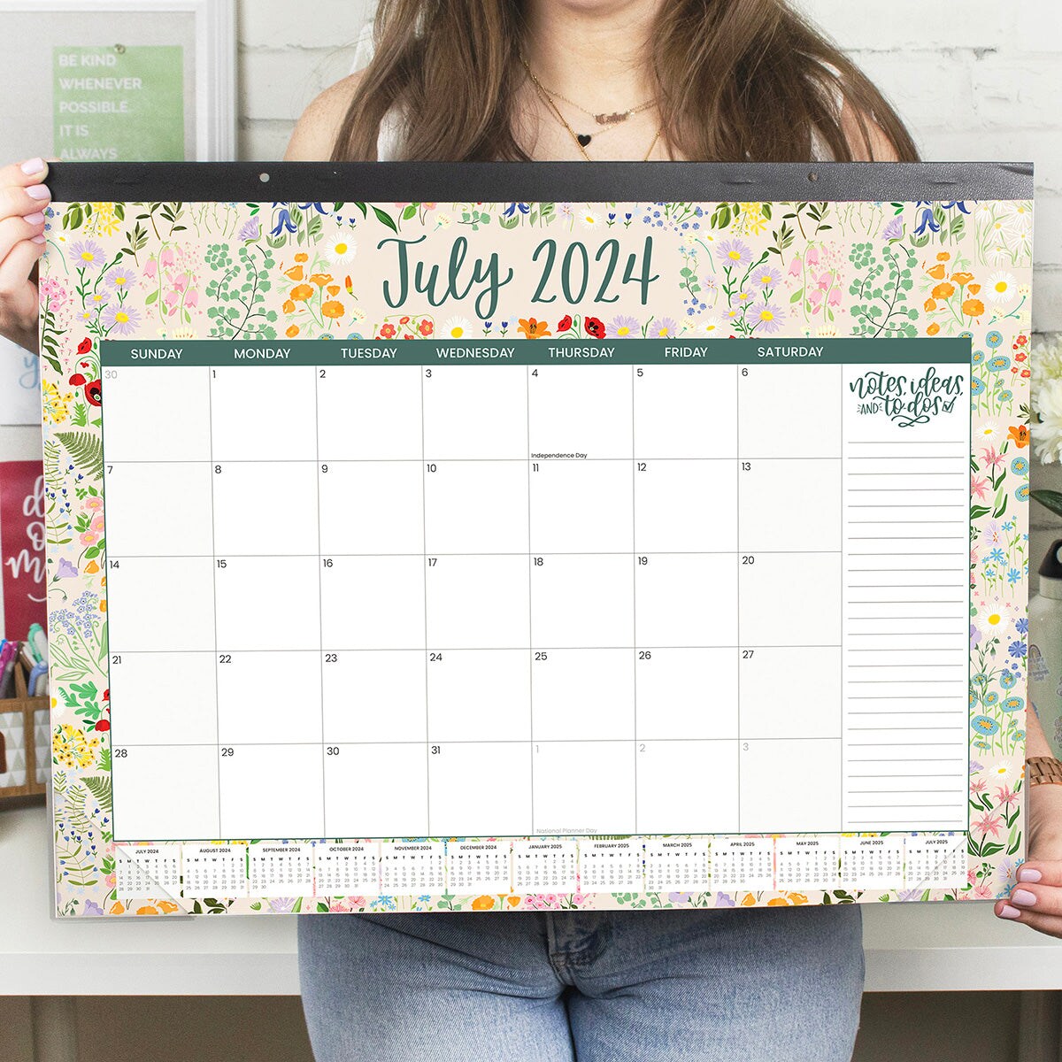 bloom daily planners 2024-25 Desk &#x26; Wall Calendar, 16&#x22; x 21&#x22;, Seasonal