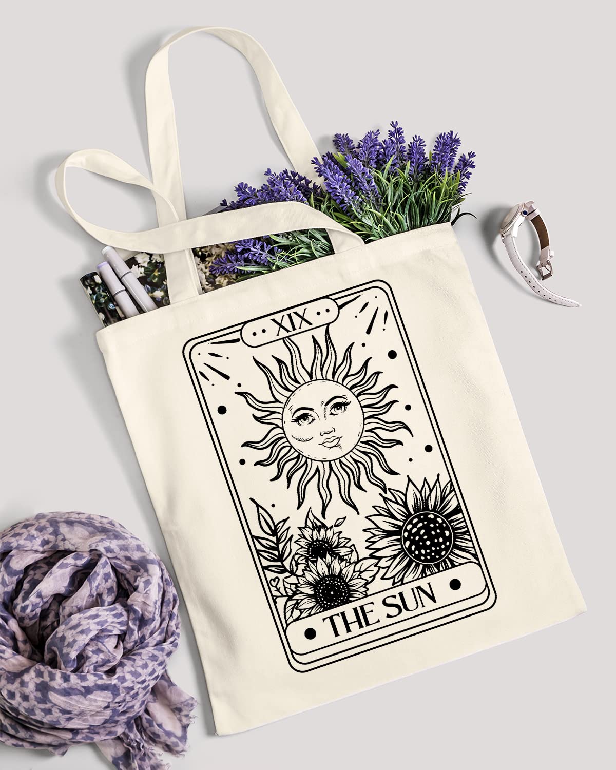 Cute Sun Moon Canvas Tote Bag Aesthetic For Women School Grocery Bag Cotton Cloth Beach Totes Gift For Kids Girl