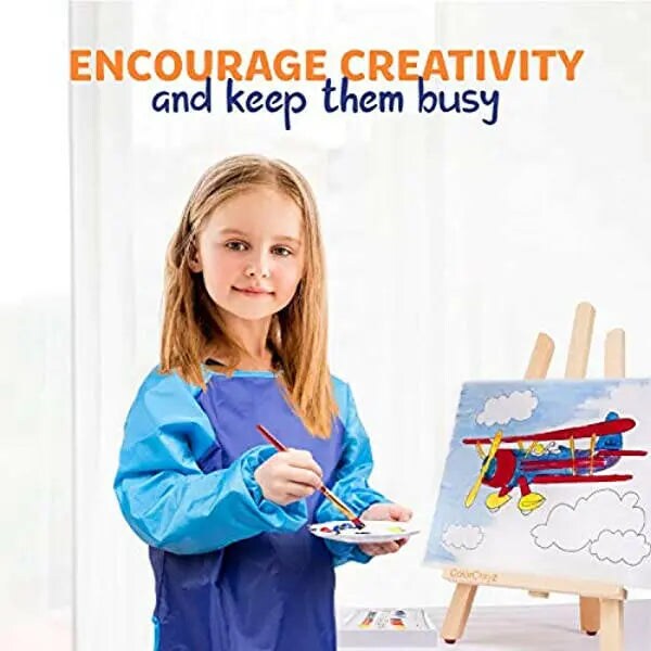 Paint Set for Kids - 27 Piece Art Gift Sets Non-Toxic,Washable Paint, Canvases, paint Brushes, Easel, Smock