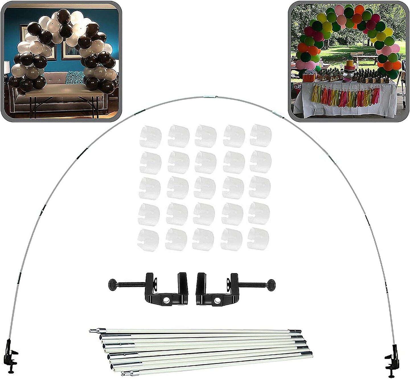 12ft Table Balloon Arch Kit for Different Table Sizes Party Backdrop Decoration Tool for Birthday Wedding Graduation Baby Shower Bachelor Christmas