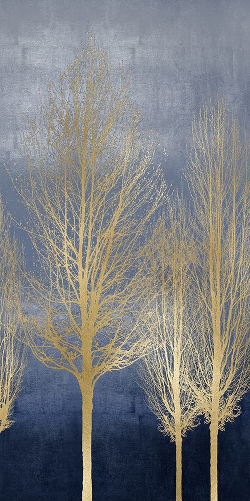 Gold Trees on Blue Panel II by Kate Bennett - Item # VARPDXKTB117778