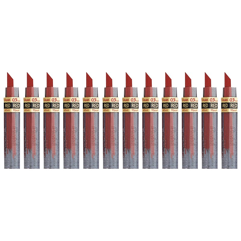 Hb Super Hi-Polymer Leads, 0.5Mm, Red, 12 Per Tube, 12 Tubes