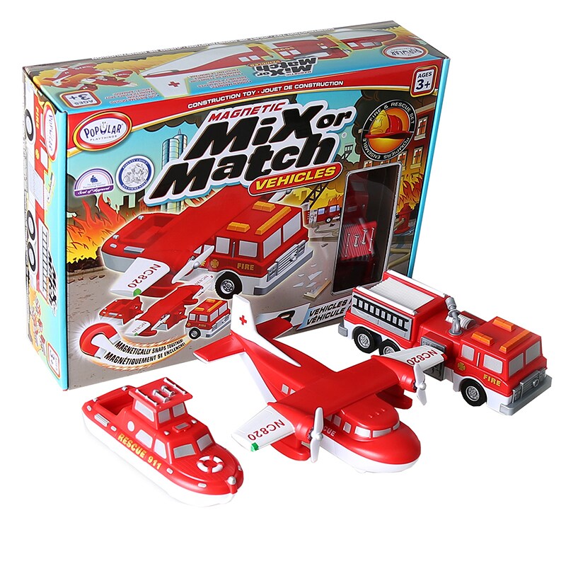 Magnetic Mix or Match&#xAE; Vehicles, Fire &#x26; Rescue