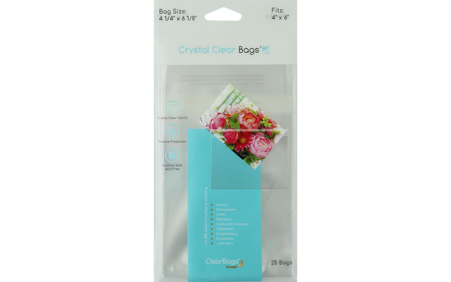 Clearbags Crystal Clear Bag 4X6 Photo 25Pc Michaels