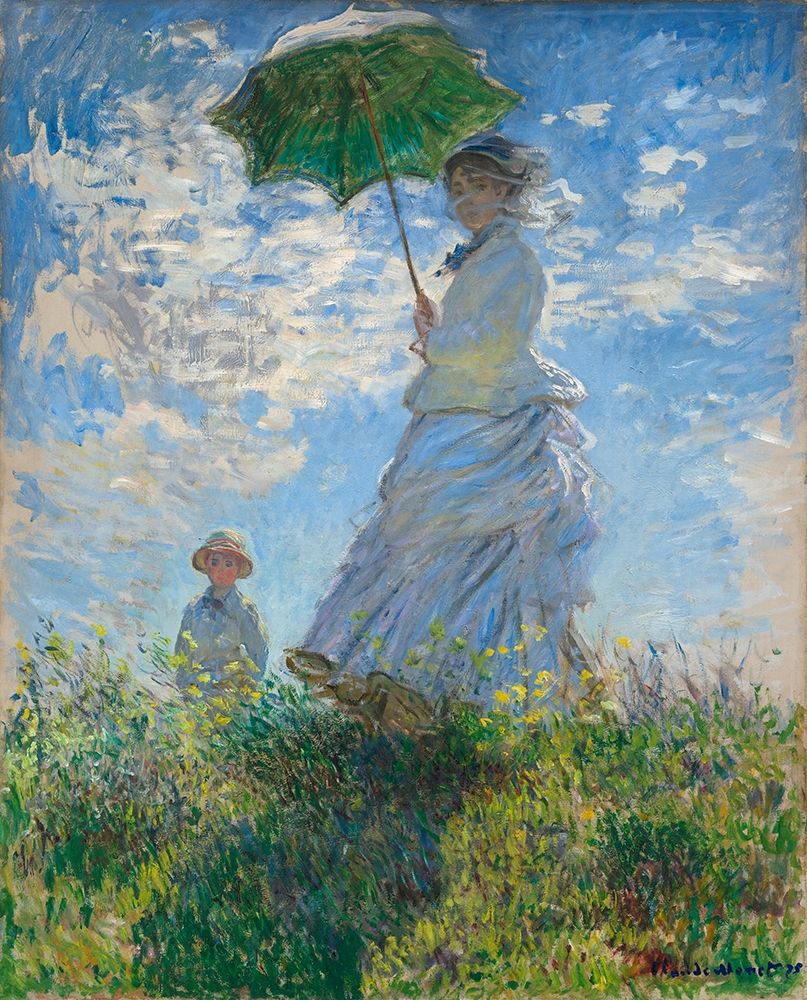 Woman with a Parasol - Madame Monet and Her Son Poster Print by Claude Monet # 53134