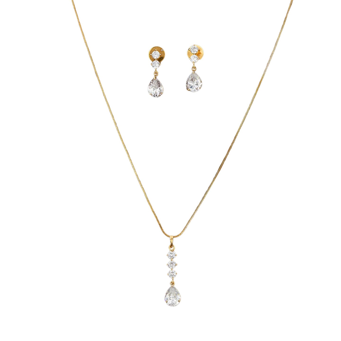 Cz Classic Pendant Set With Gold Plating Jewelry, Traditional Jewelry ...