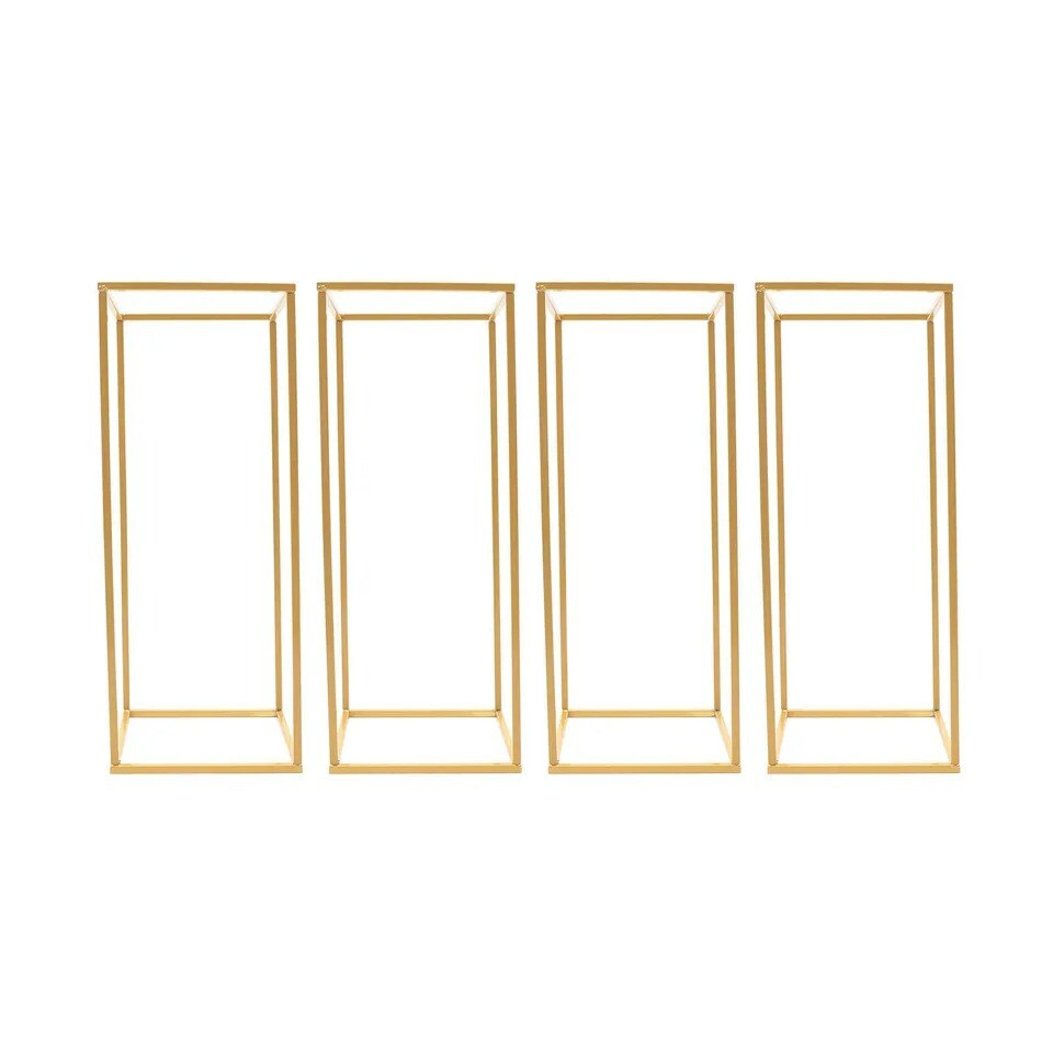 Gold Metal Flower Stand Rectangular Rack For Wedding Table Centerpieces Decor