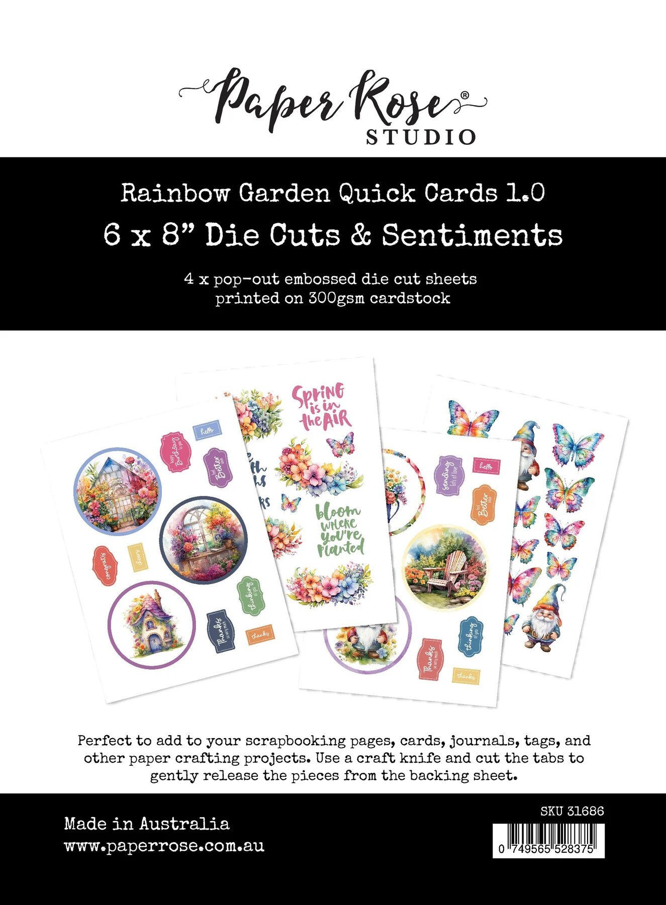 Rainbow Garden 1.0 6x8&#x22; Die Cuts &#x26; Sentiments 31686