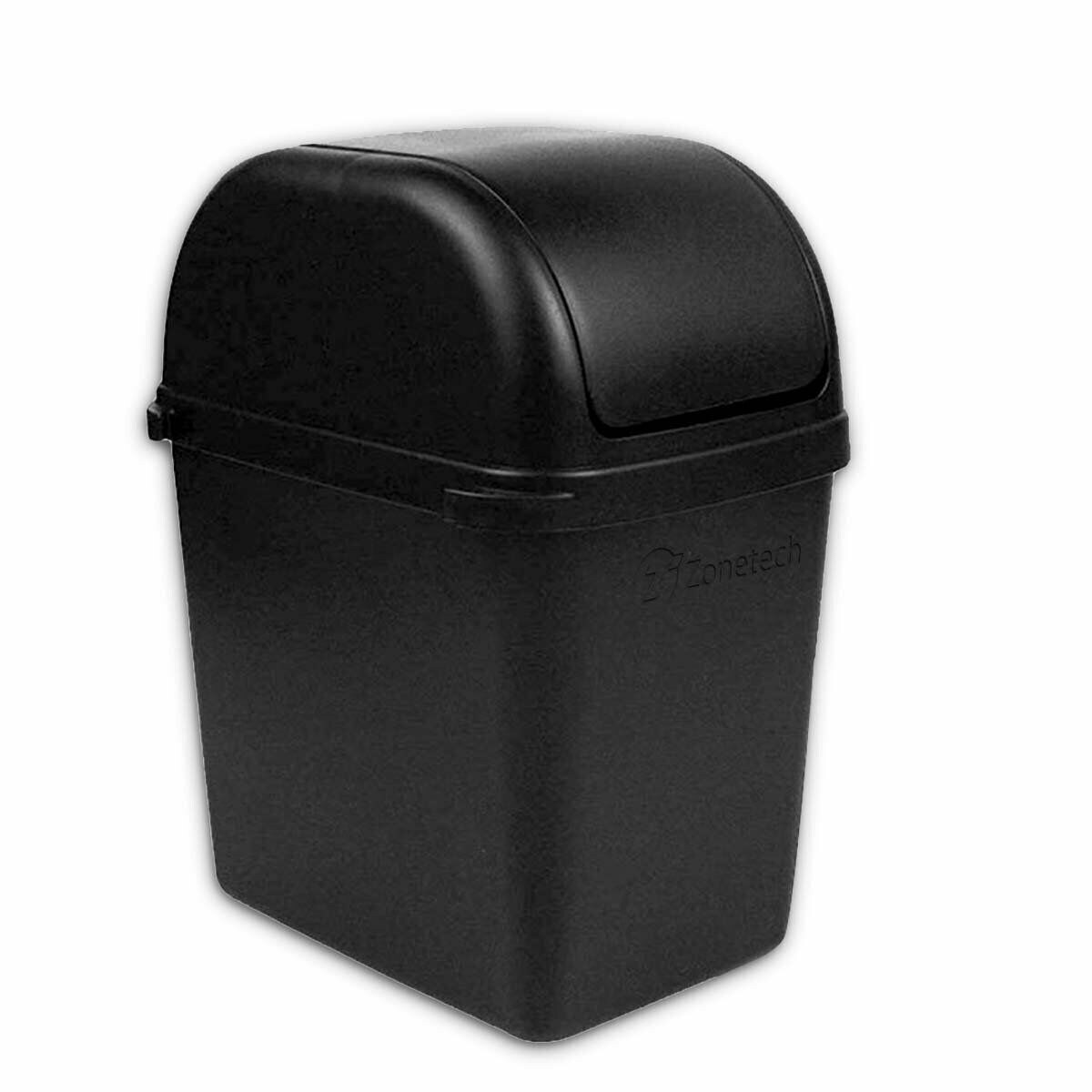 Zone Tech Portable Mini Car Garbage Trash Litter Wastebasket Can Latch Grip
