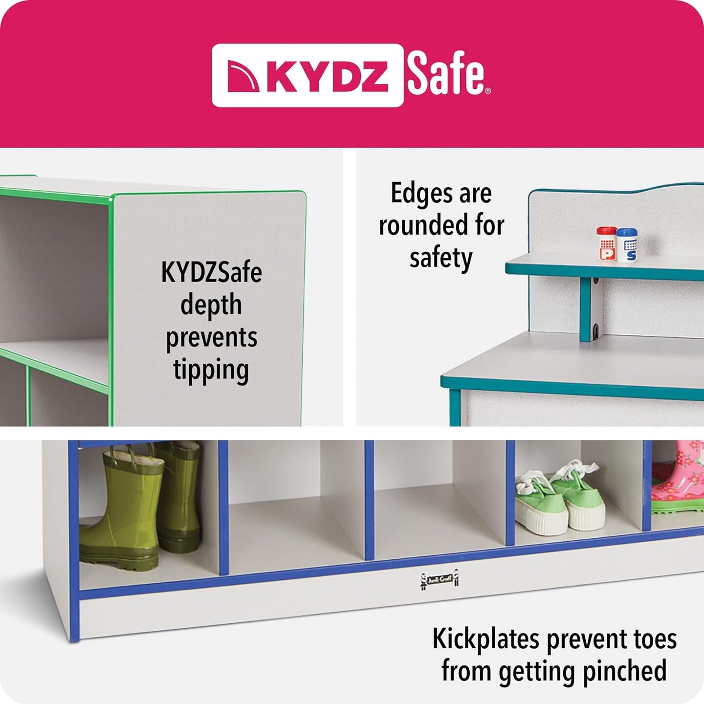 Rainbow Accents 4682JCWW130 2 Section Coat Locker with Step - Key Lime Green