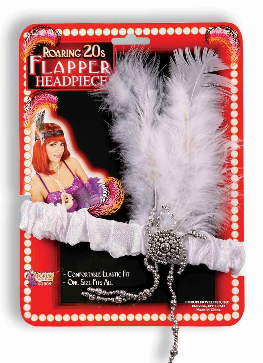 20&#x27;s Charleston Flapper White Adult Headpiece