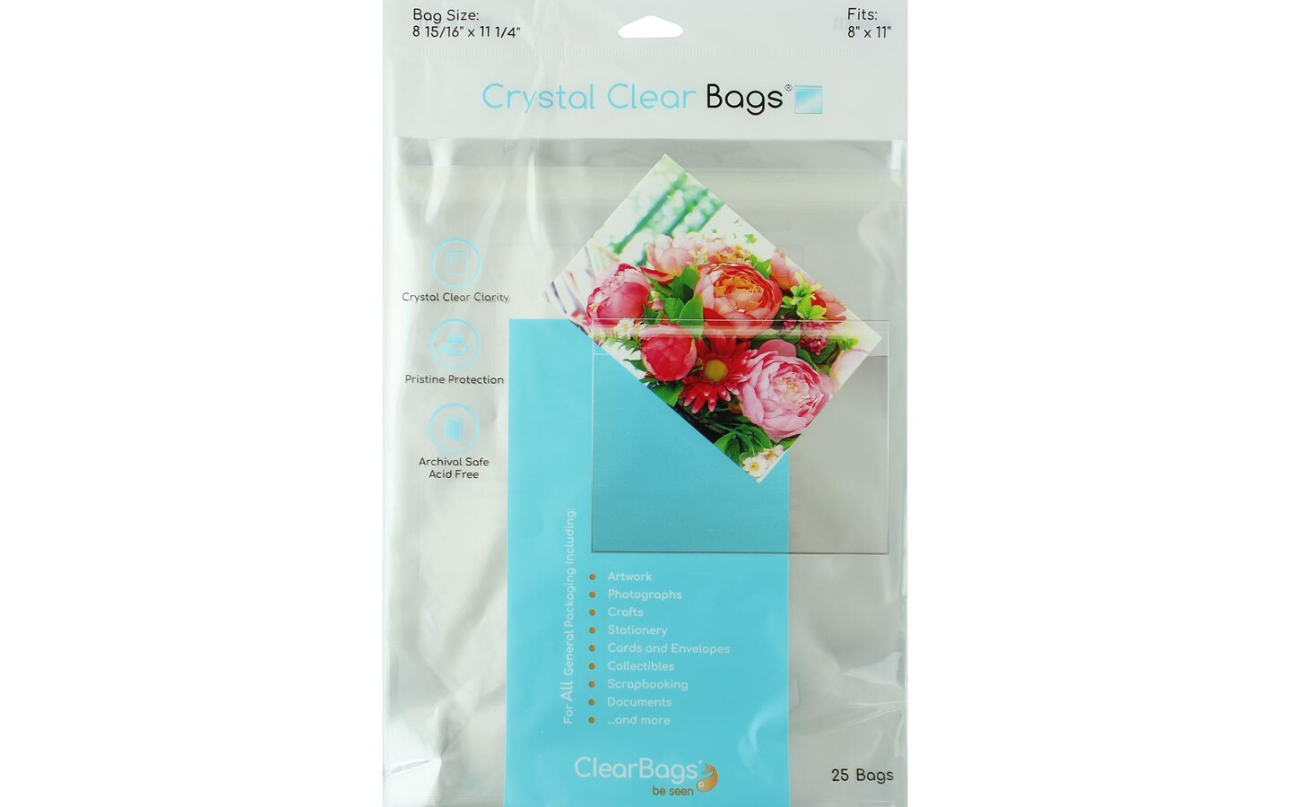 Clearbags Crystal Clear Bag 8.5X11 Photo 25Pc