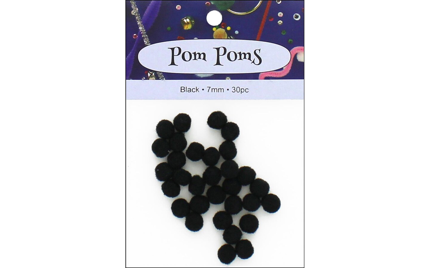 Pa Ess Pom Pom 7Mm Pkg 30Pc Black Michaels
