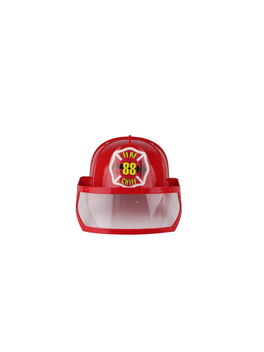 Child's Red Firefighter Hat With Eye Shield Costume Accessory