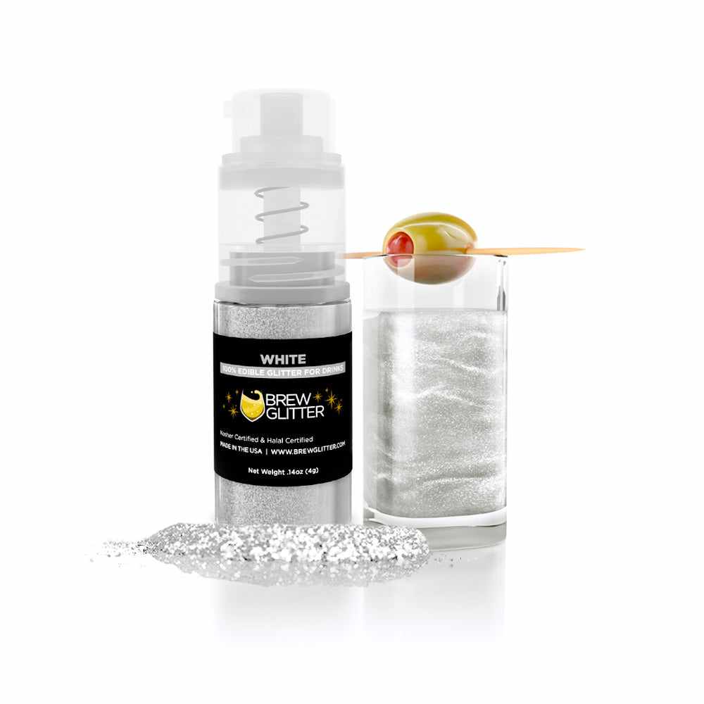 White Drink Glitter Edible Powder Dust Glitter Spray for Drinks