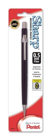 SHARP MECHANICAL PENCIL 0.5MM CARDED