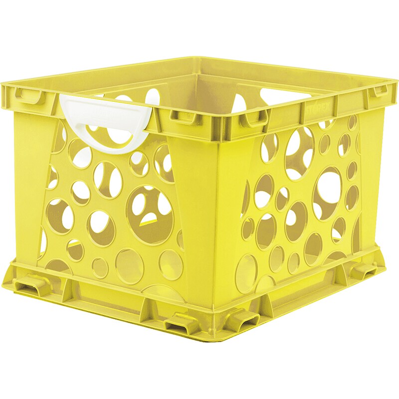 Premium File Crate With Handles, Classroom Yellow