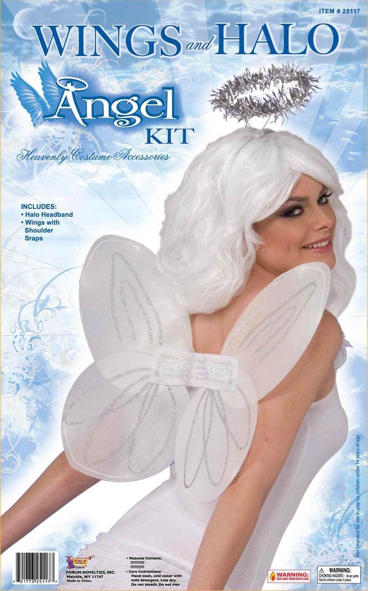 Angel Wings &#x26; Halo Costume Accessory Kit White