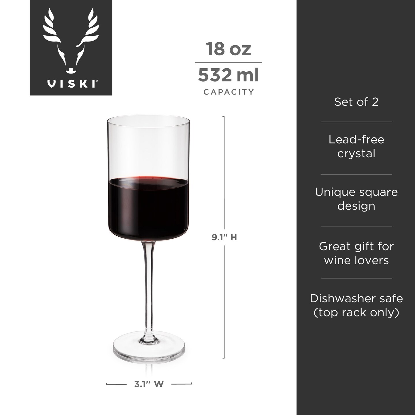 Laurel Crystal Red Wine Glasses 