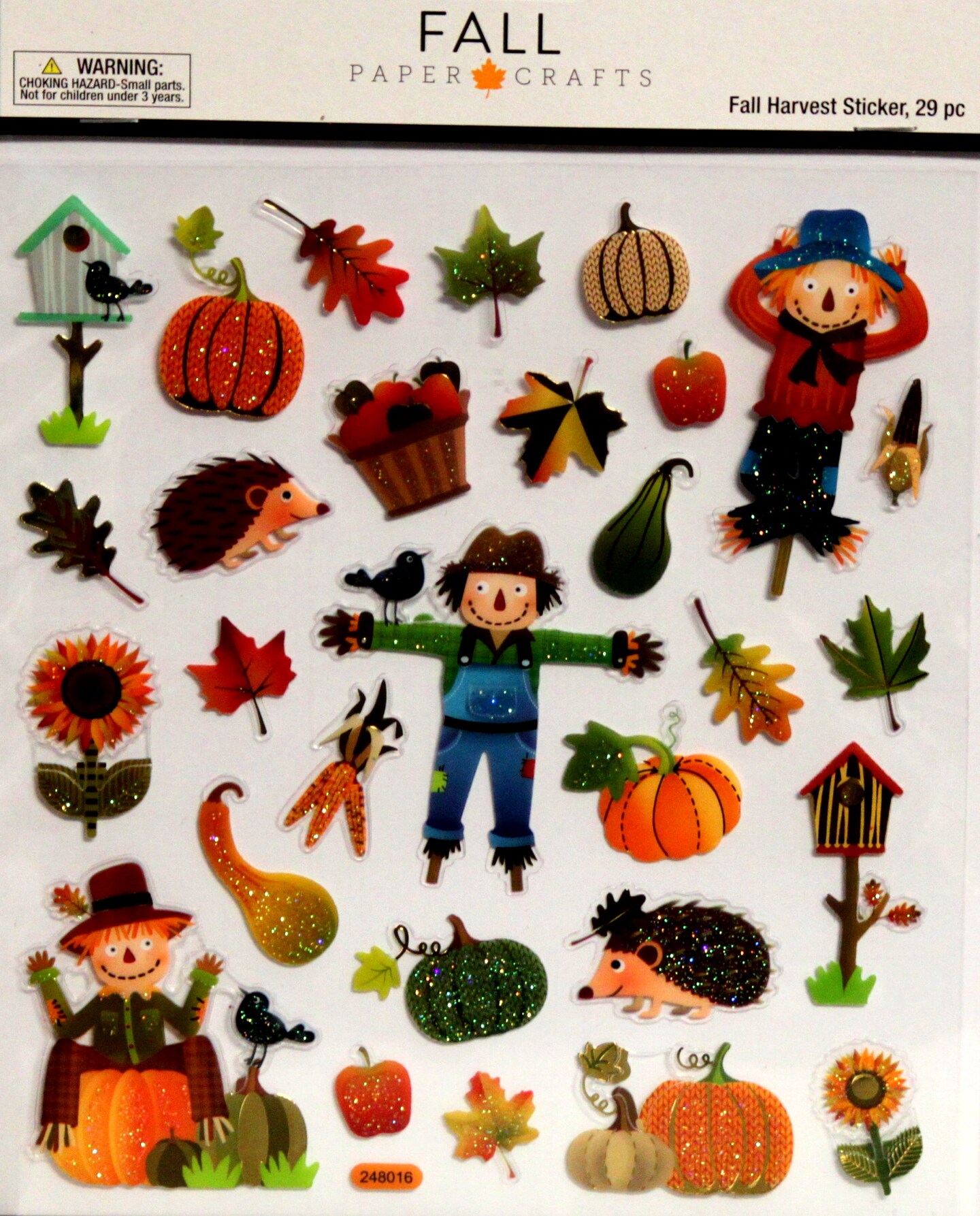 Fall Paper Crafts Fall Harvest Clear Glitter Stickers