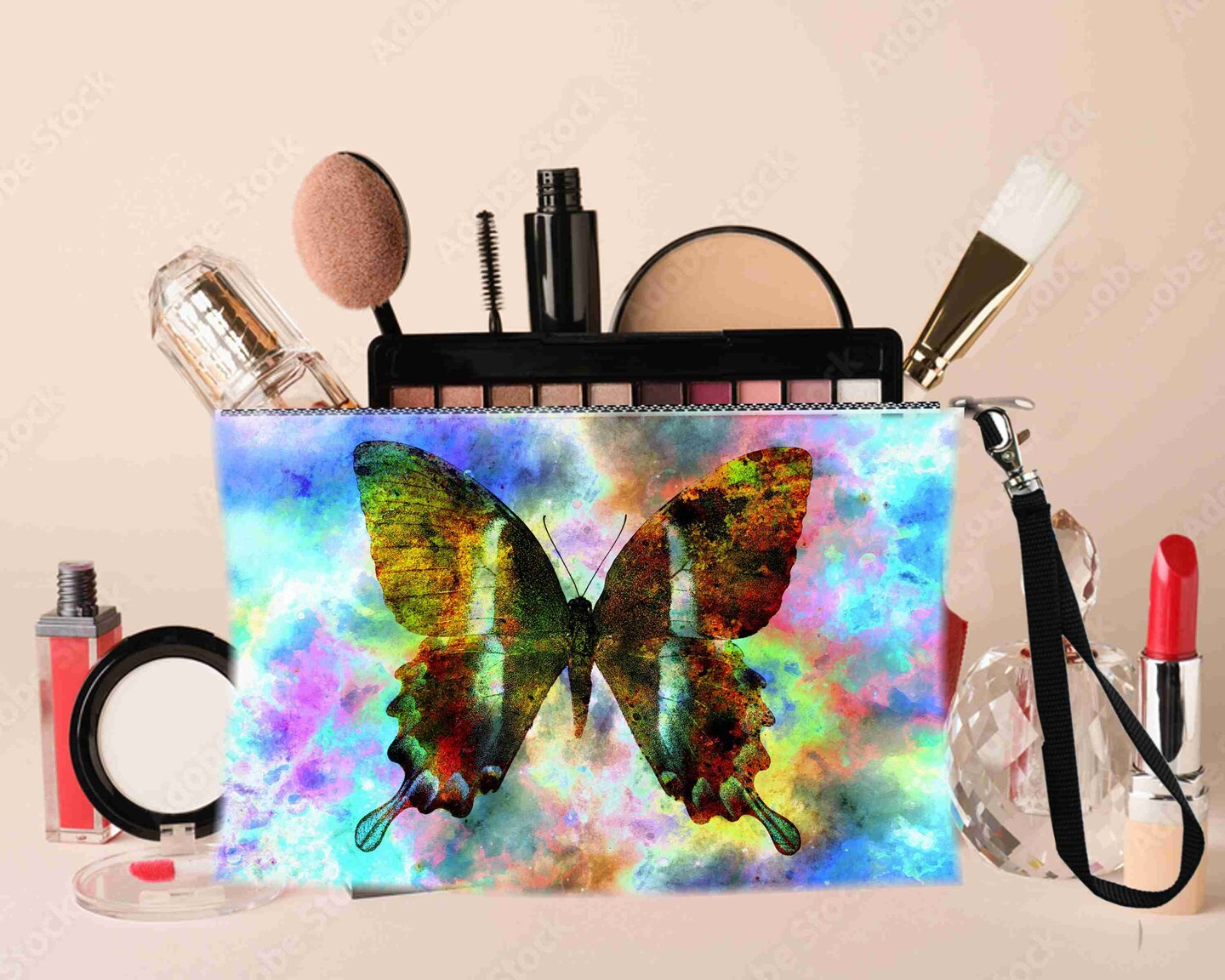 Butterfly Makeup Cosmetic Bags Zipper Closure all linen Bag Mini Tote Bag  x Inches MakerPlace by Michaels