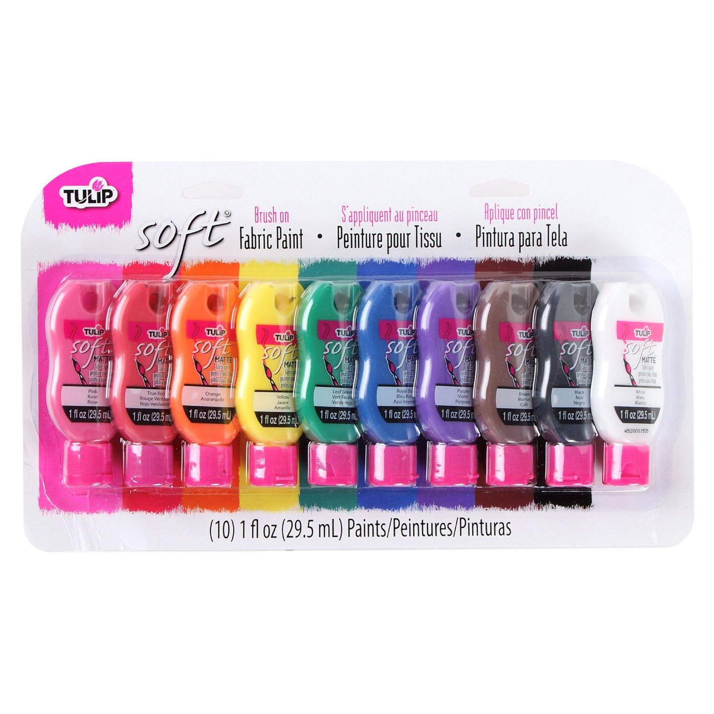 Tulip Brush-On Fabric Paint Rainbow 1 fl. oz. 10 Pack