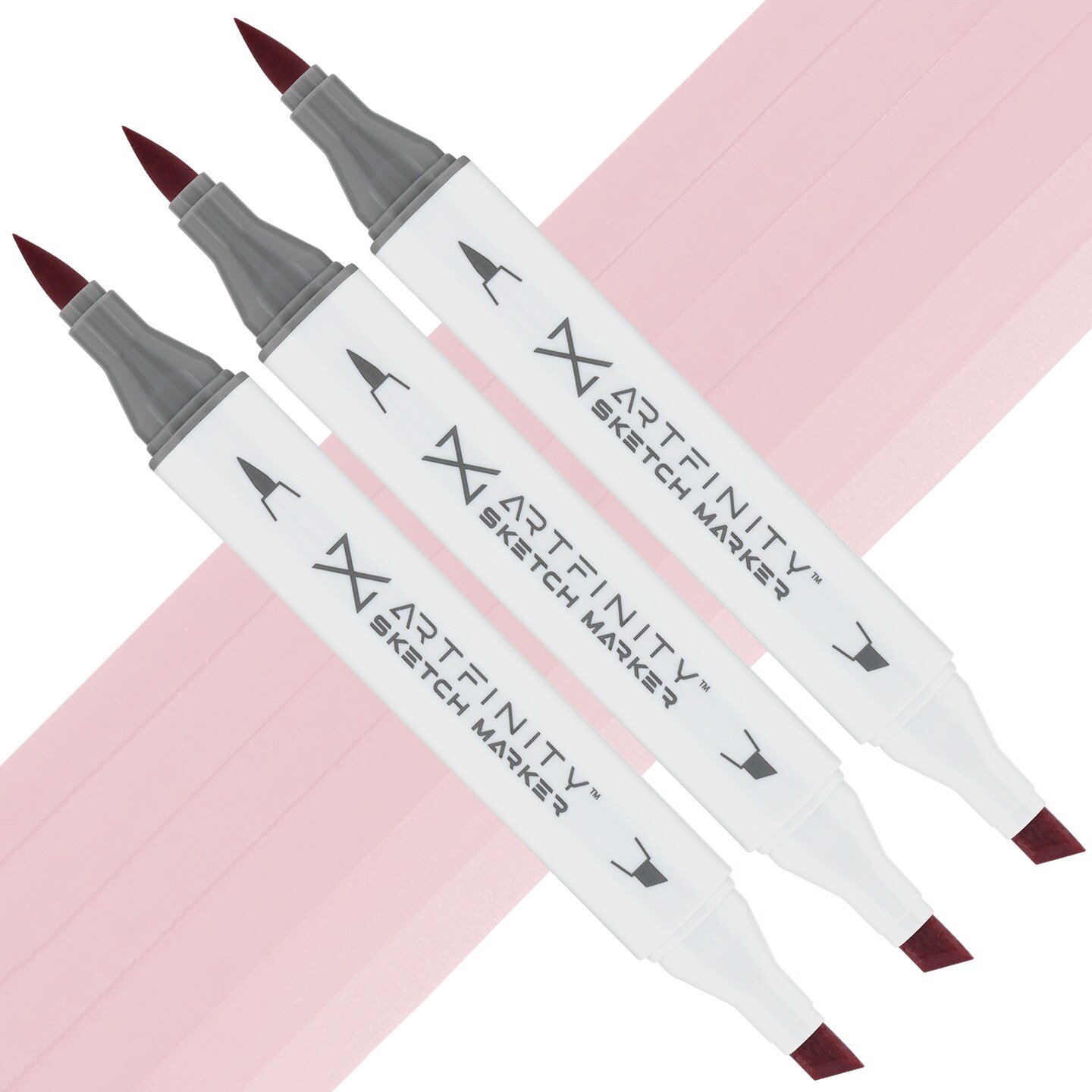 Artfinity Sketch Marker Sets - Set of 3 - Clay Rose RV6-2, Vibrant, Professional, Dye-Based Alcohol Markers for Artists, Drawing, Travel, &#x26; More