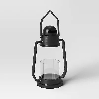 12" Aluminum Outdoor Lantern Candle Holder Black - Smith & Hawken