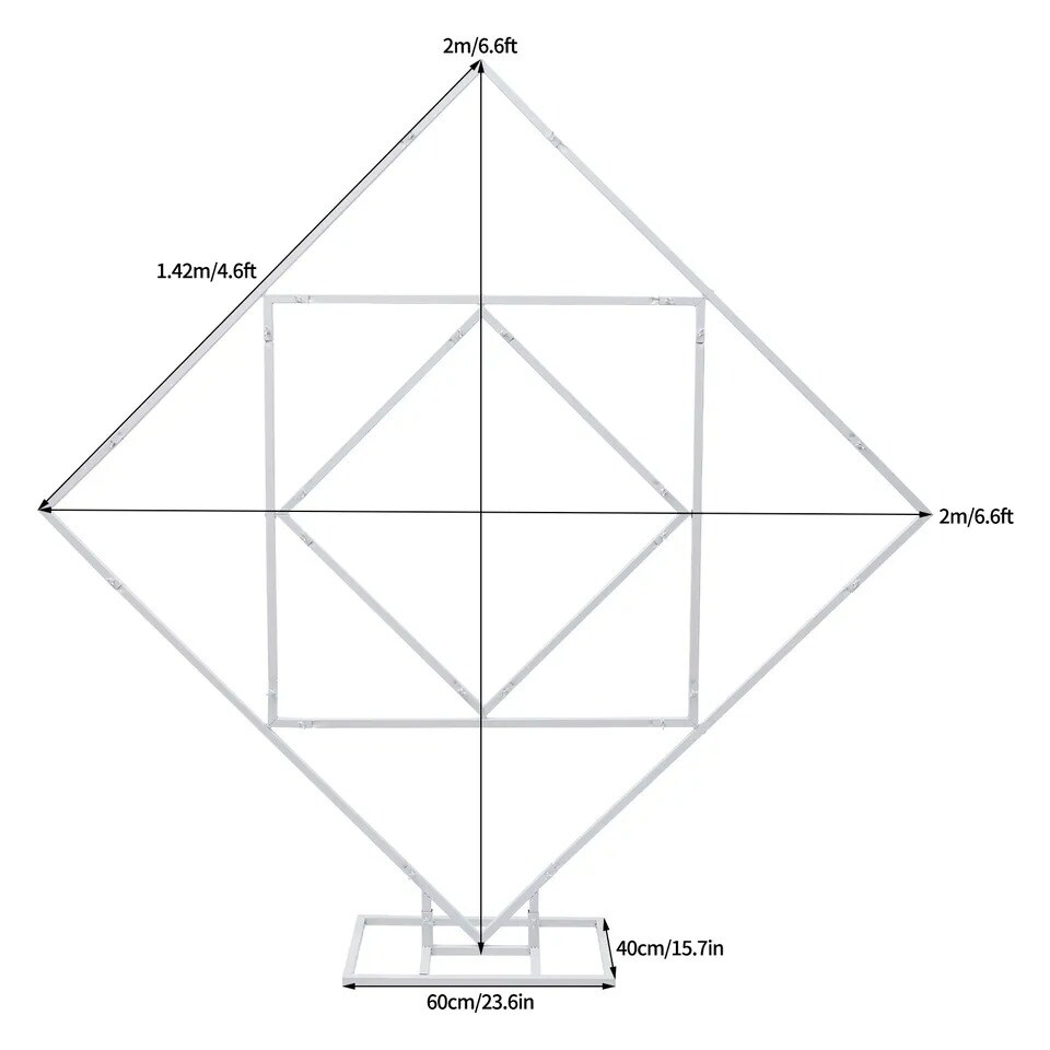 Wedding Backdrop Stand 6.6ft Rack Circle Balloon Frame Venue Decor Metal Arch